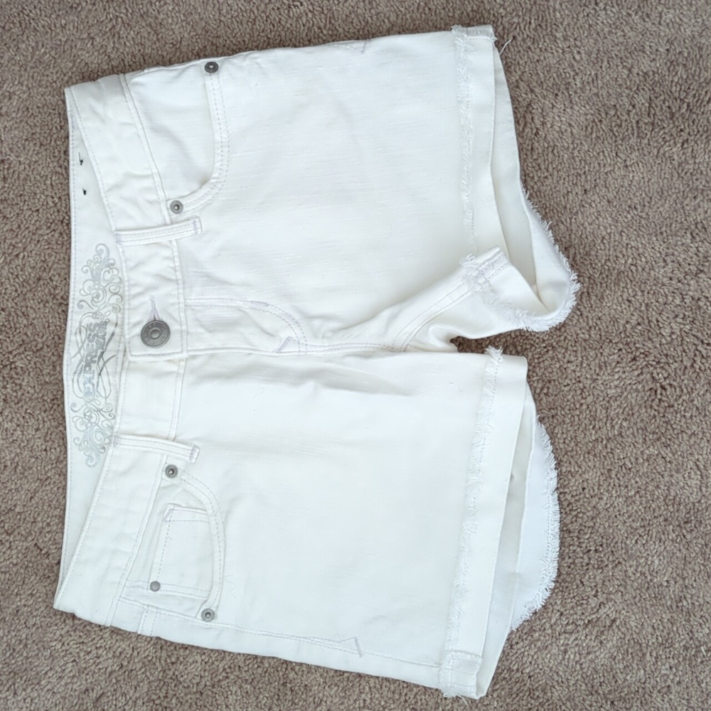 White jean shorts